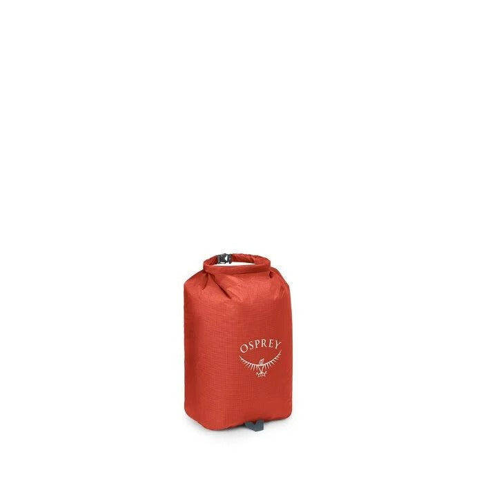 Red Osprey dry bag on a white background