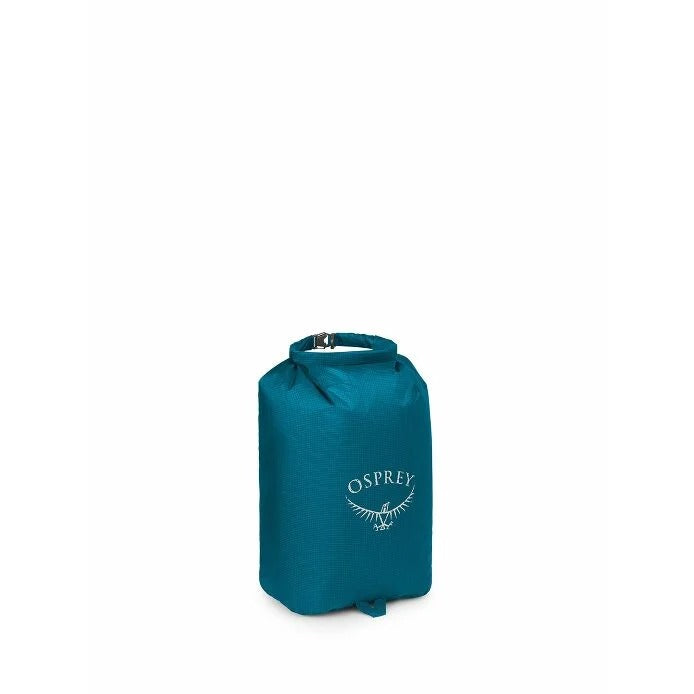 Teal Osprey dry bag on a white background