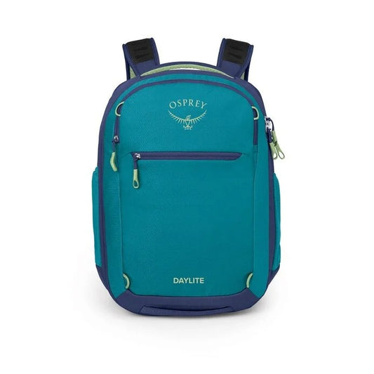 Teal Osprey backpack on a white background