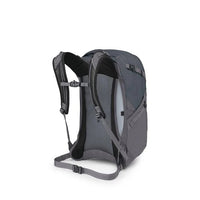 Gray backpack on a white background