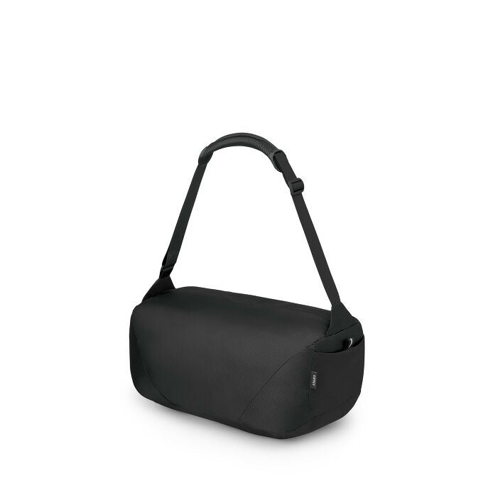 Ultralight stuff duffel bag, black, curved top handle and front zipper