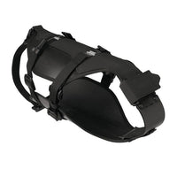 Black dog harness on a white background