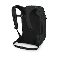 Black backpack on a white background