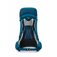 Blue backpack with visible brand logo on a white background