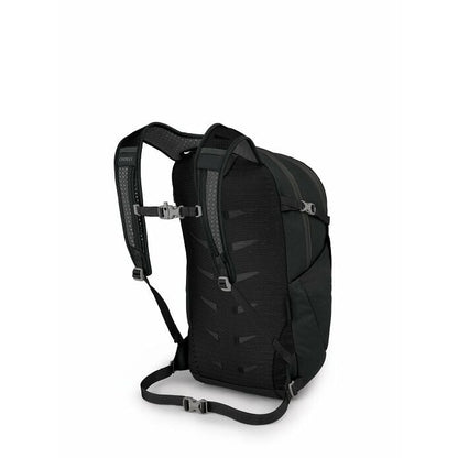 Black backpack on a white background