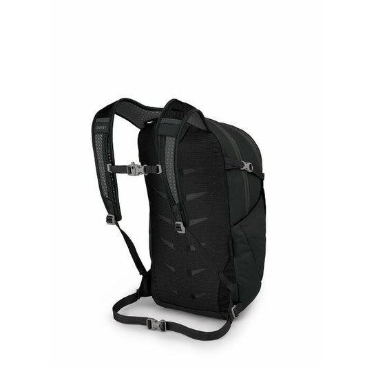 Black backpack on a white background