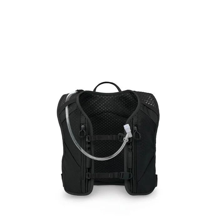 Black hydration vest on a white background