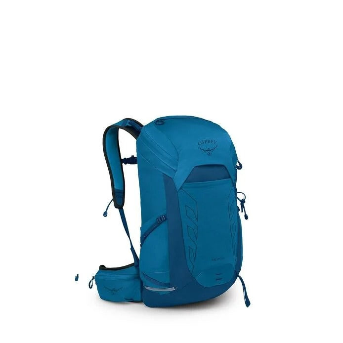 Blue backpack on a white background