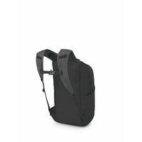 Black backpack on a white background
