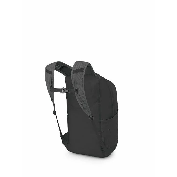 Black backpack on a white background