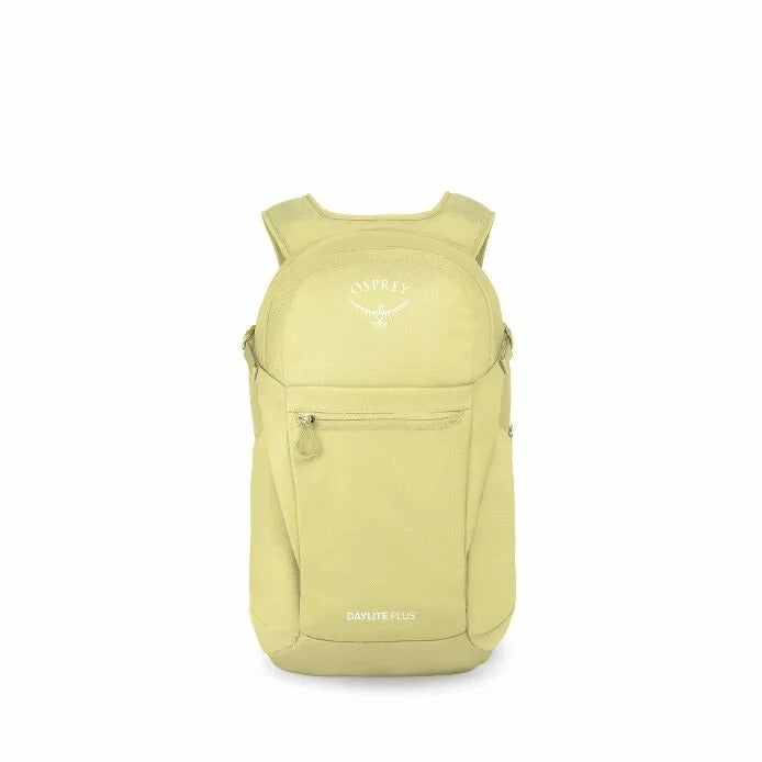 Yellow Osprey backpack on a white background