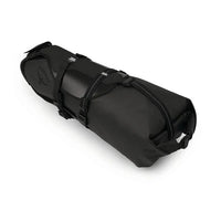 Black bag with straps on a white background