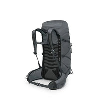 Gray hiking backpack on a white background