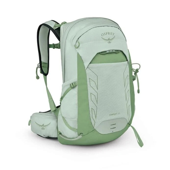 Green Osprey backpack on a white background