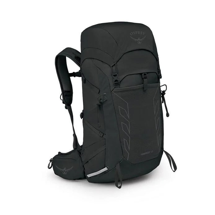 Black Osprey backpack on a white background