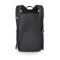Black backpack on a white background