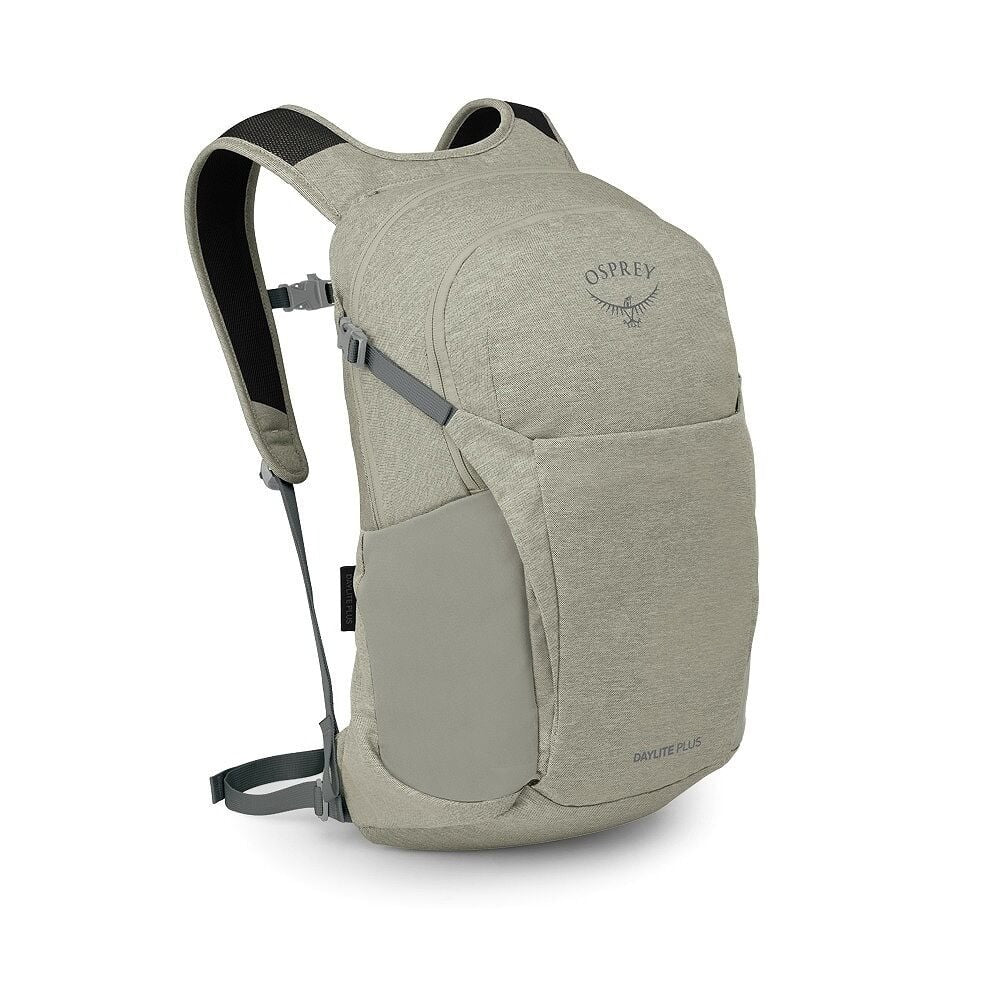 Daylite Plus Driftshade backpack, light gray with front pocket and padded shoulder straps
