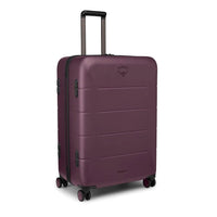 Moody burgundy hardside suitcase with telescoping handle and spinner wheels