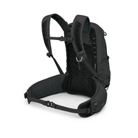 Black backpack on a white background