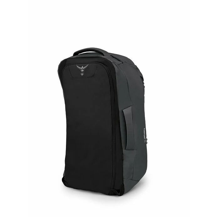 Black backpack on a white background
