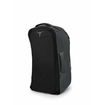 Black backpack on a white background