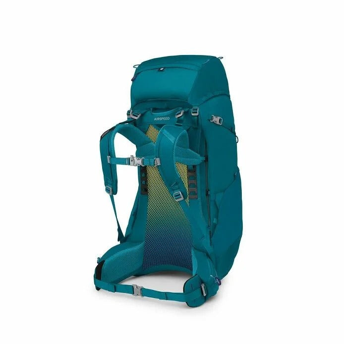 Teal backpack on a white background