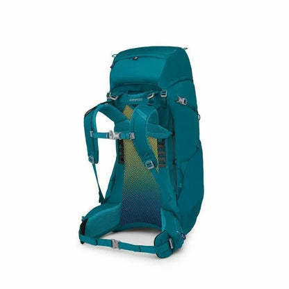 Teal backpack on a white background