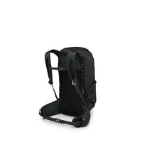 Black backpack on a white background