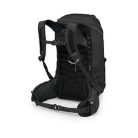 Black backpack on a white background