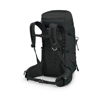 Black backpack on a white background