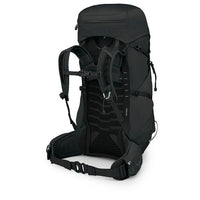 Black hiking backpack on a white background