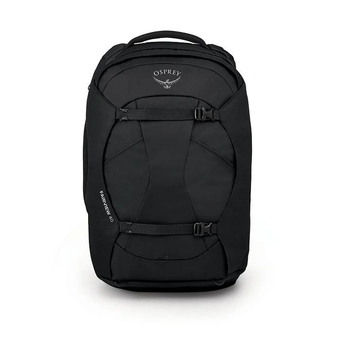 Black Osprey backpack on a white background