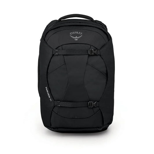 Black Osprey backpack on a white background