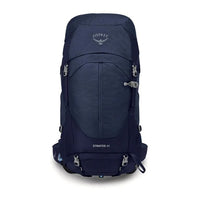 Navy blue Osprey backpack on a white background