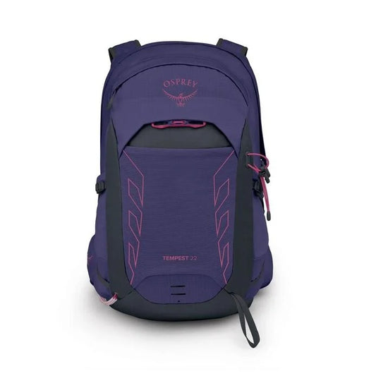 Purple Osprey backpack on a white background