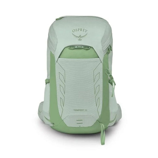 Green Osprey backpack on a white background