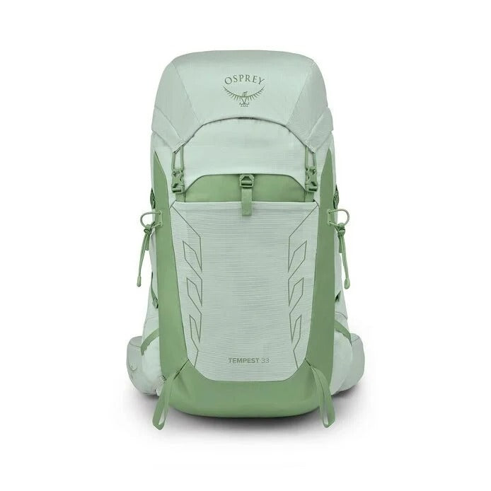 Green Osprey backpack on a white background