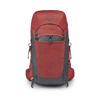 Red Osprey backpack on a white background